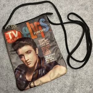 Elvis Presley Handbag TV Guide Cover, Crossbody Purse, TCB Charm Elvis Autograph